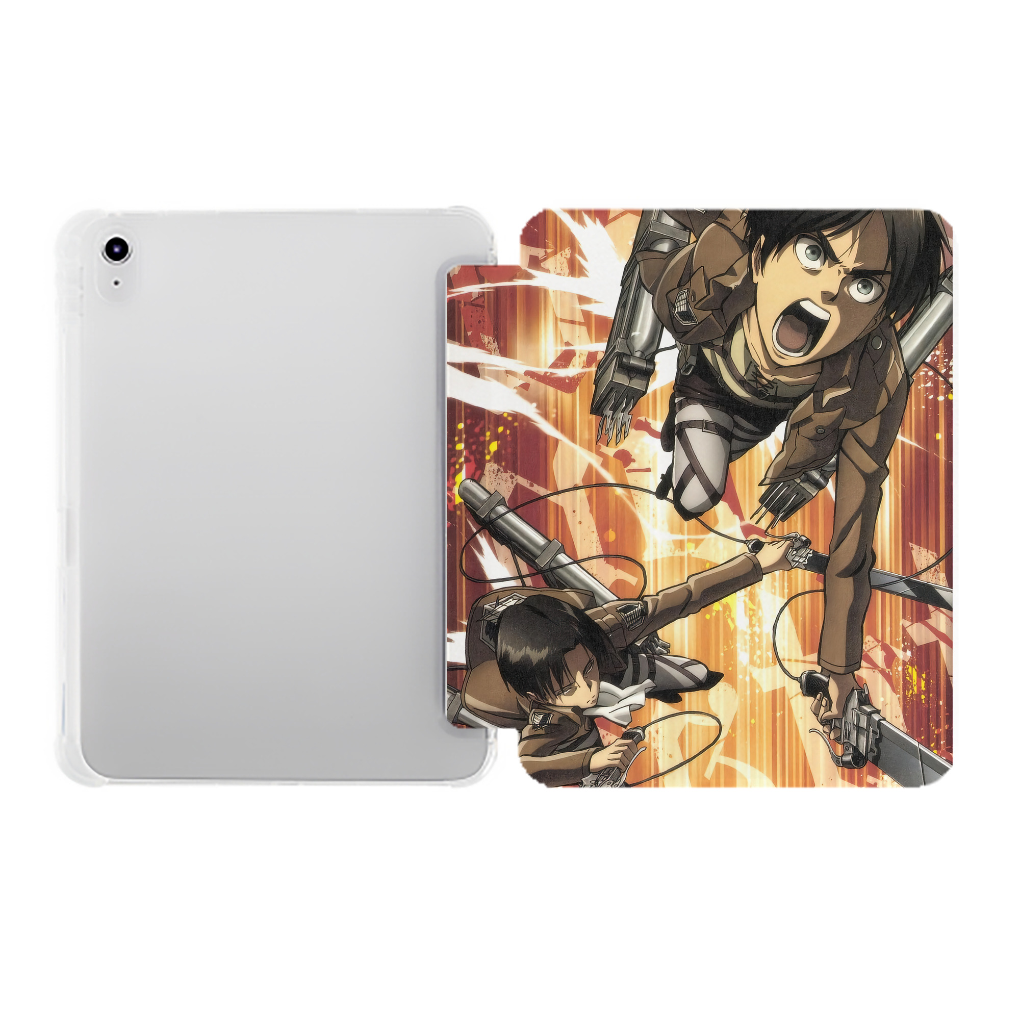 （画像用） 進撃の巨人 Attack on Titan IPad ケース ペン収納付き 三つ折りスタンド PUレザー×シリコン 対応機種9.5/10.5/10.9インチ